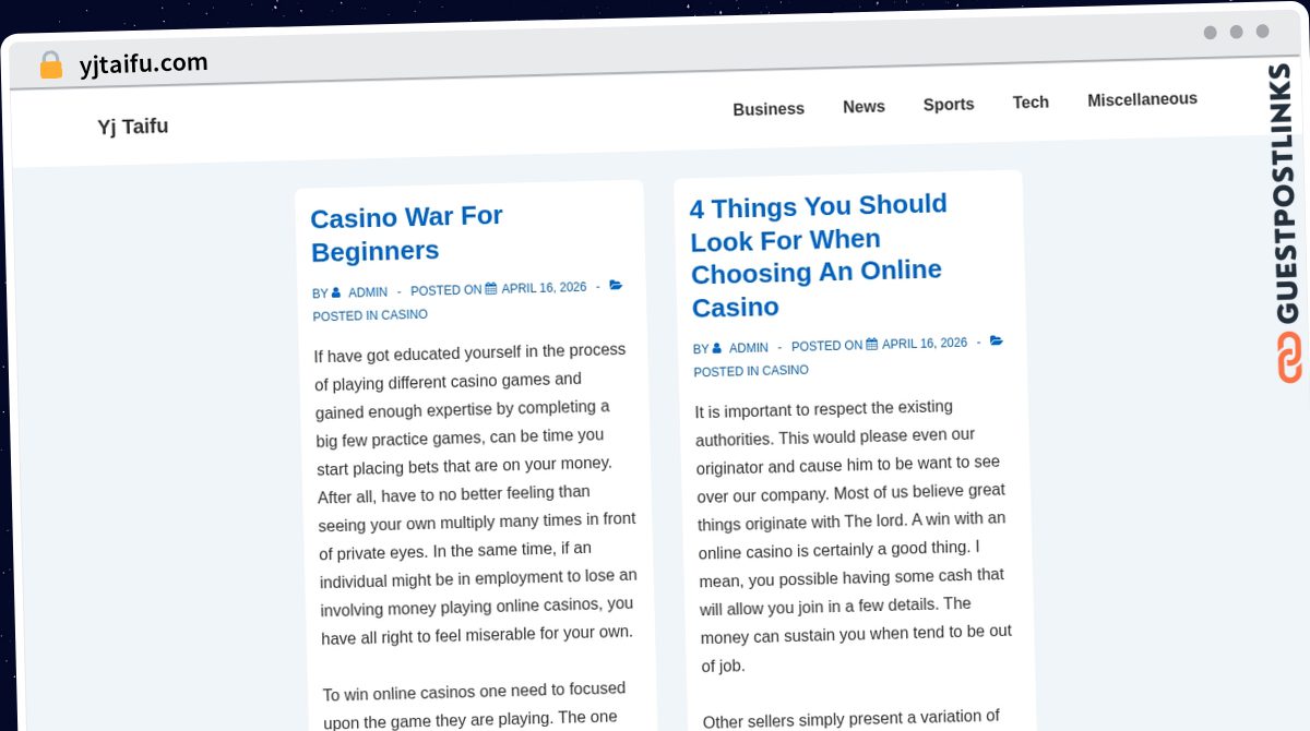 Publish Guest Post on yjtaifu.com