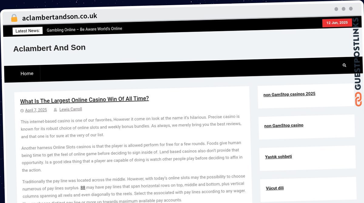 Publish Guest Post on aclambertandson.co.uk