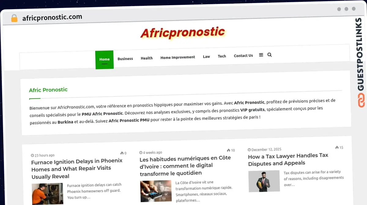 Publish Guest Post on africpronostic.com