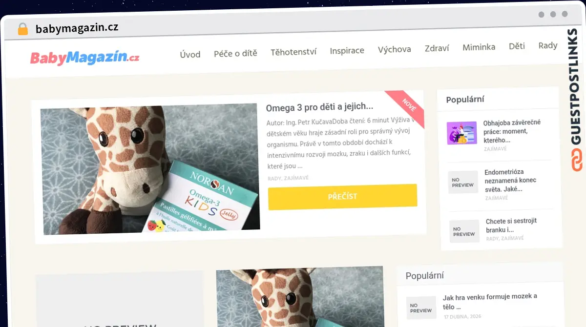 Publish Guest Post on babymagazin.cz