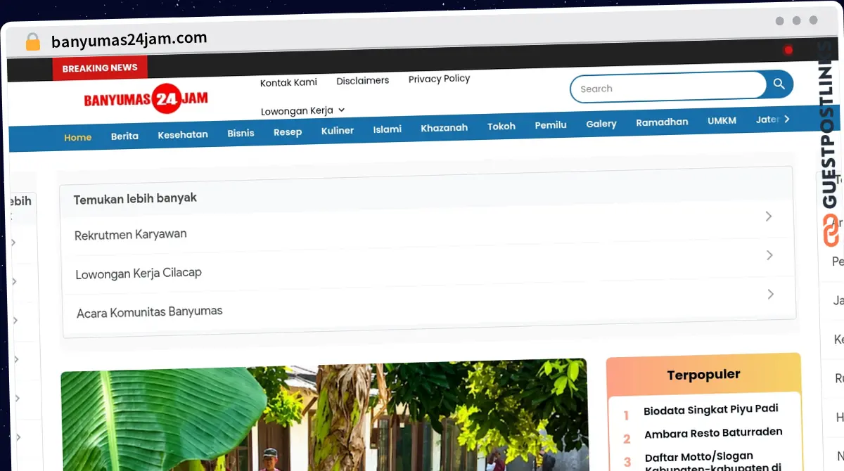 Publish Guest Post on banyumas24jam.com