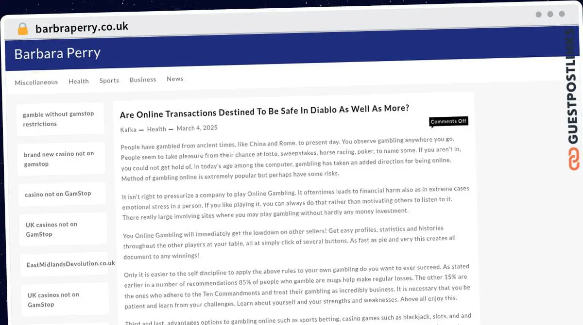 Publish Guest Post on barbraperry.co.uk