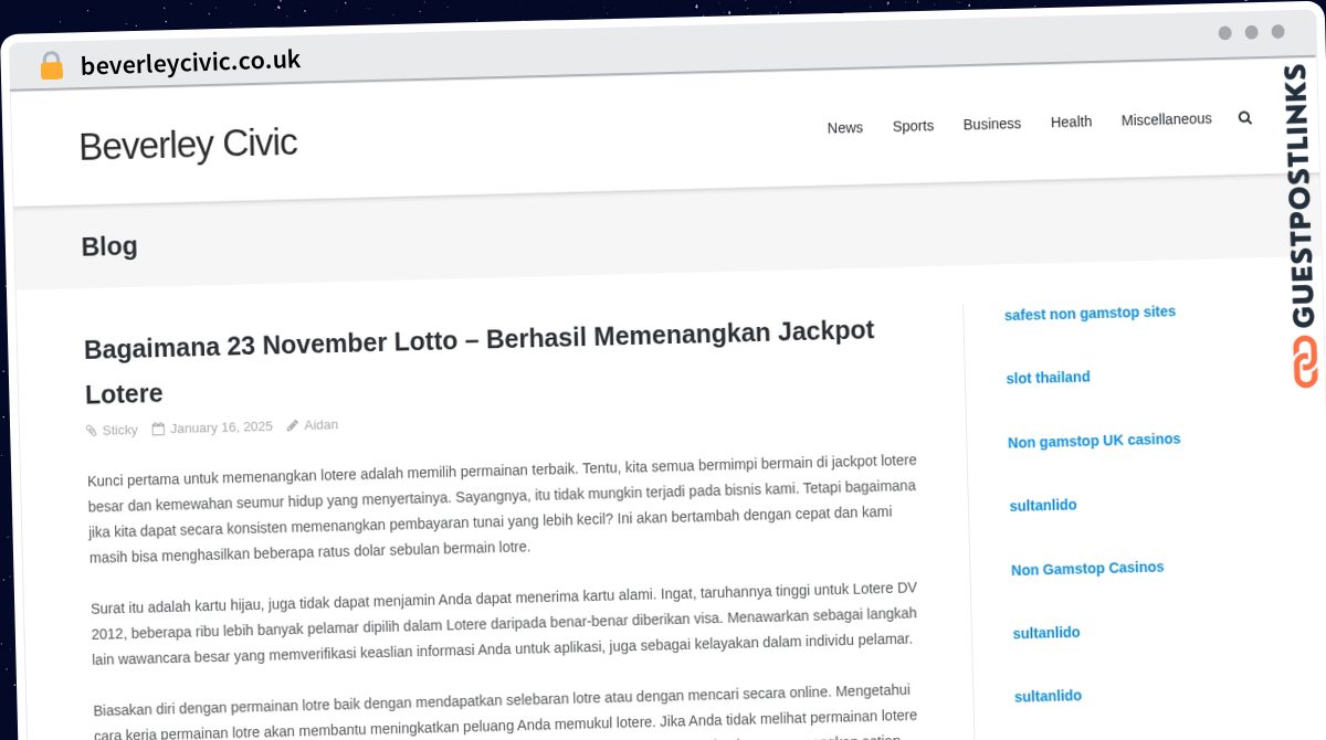 Publish Guest Post on beverleycivic.co.uk