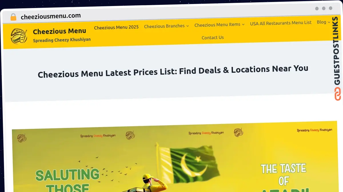 Publish Guest Post on cheeziousmenu.com