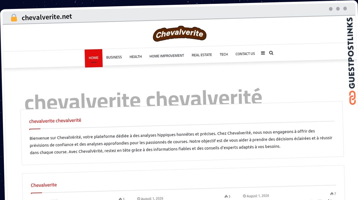Publish Guest Post on chevalverite.net