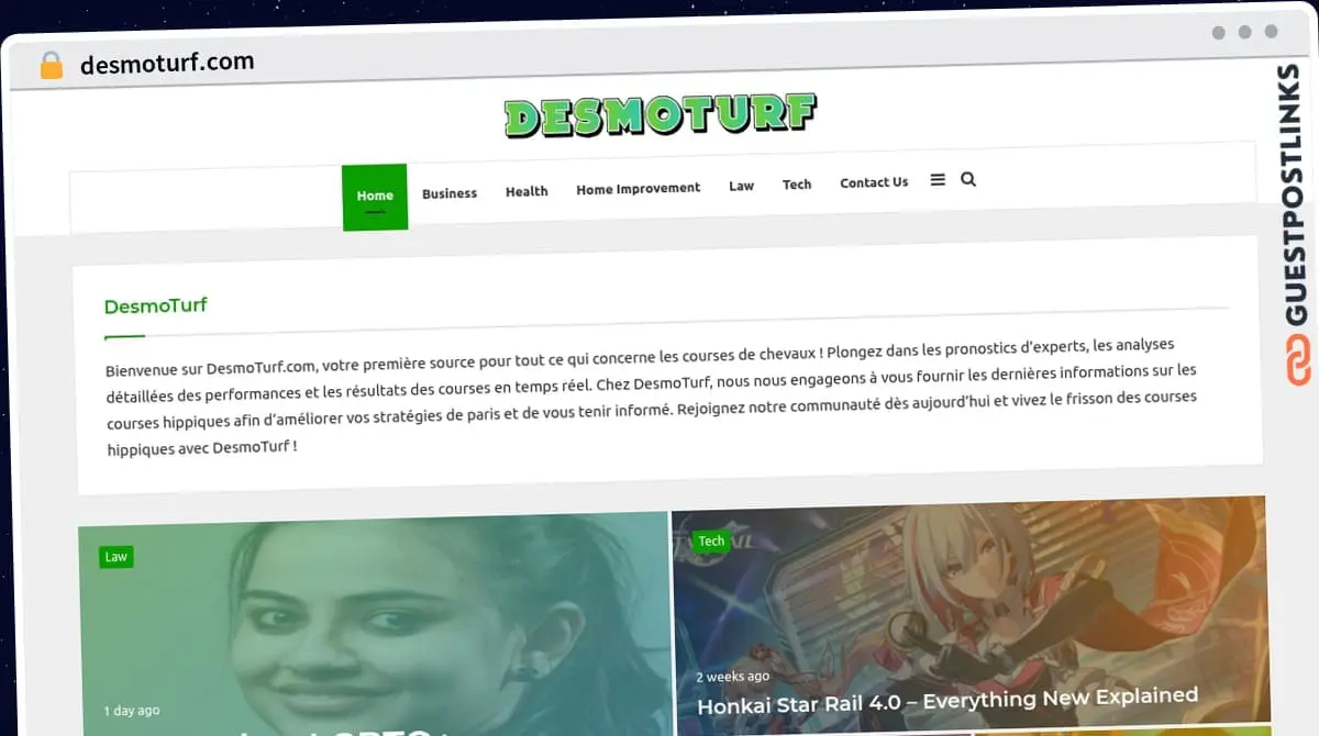 Publish Guest Post on desmoturf.com