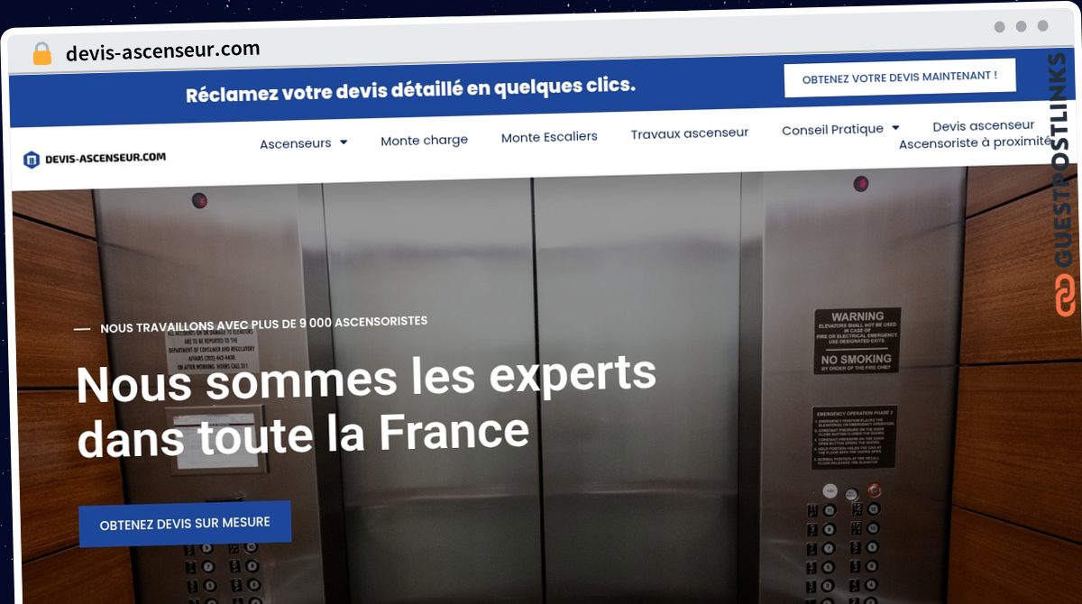 Publish Guest Post on devis-ascenseur.com