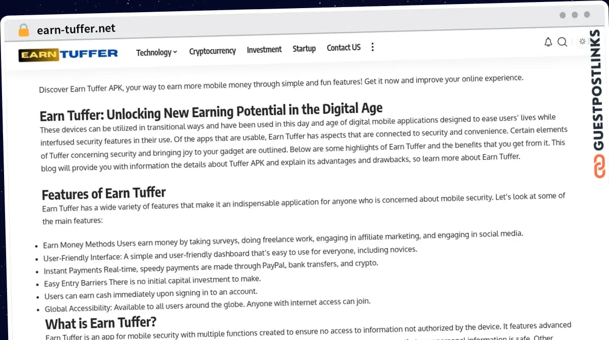 Publish Guest Post on earn-tuffer.net