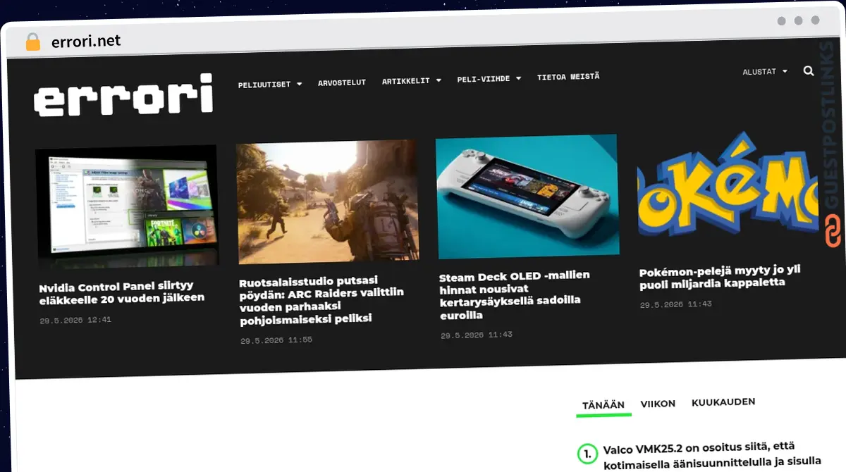 Publish Guest Post on errori.net