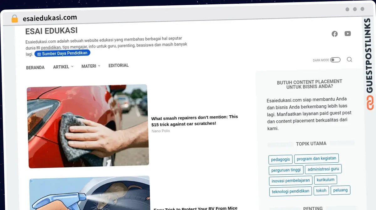 Publish Guest Post on esaiedukasi.com