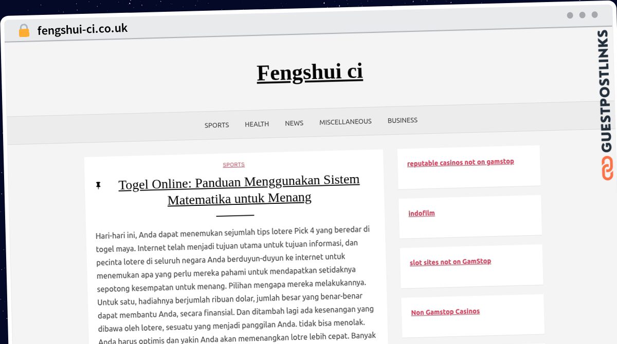 Publish Guest Post on fengshui-ci.co.uk