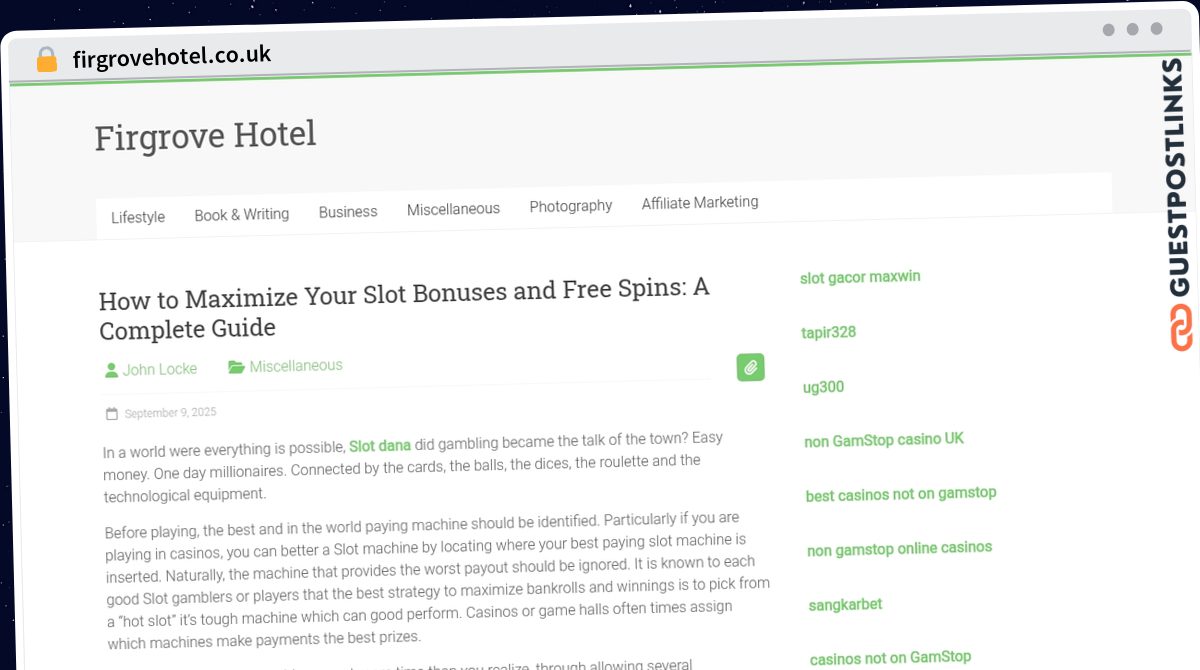 Publish Guest Post on firgrovehotel.co.uk