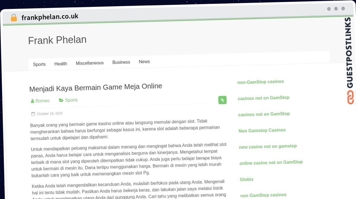 Publish Guest Post on frankphelan.co.uk