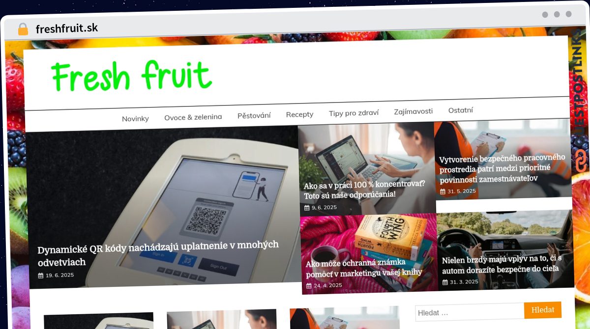 Publish Guest Post on freshfruit.sk