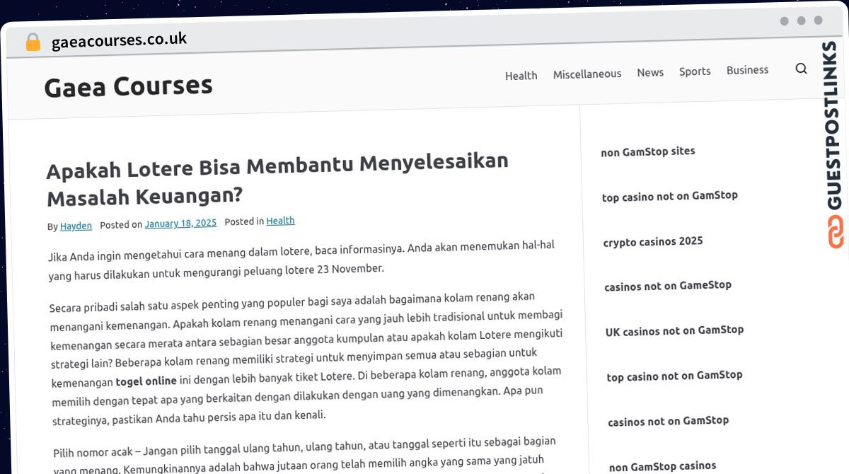 Publish Guest Post on gaeacourses.co.uk