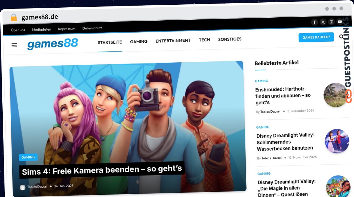Publish Guest Post on games88.de