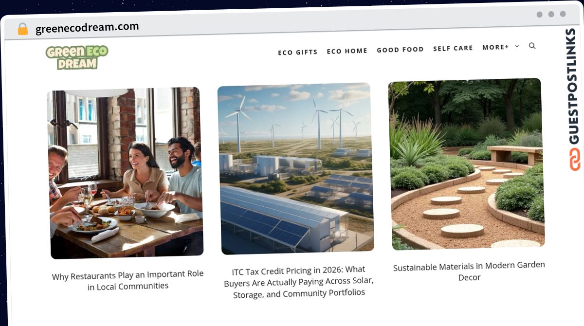Publish Guest Post on greenecodream.com