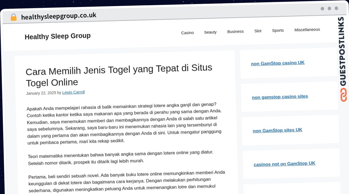 Publish Guest Post on healthysleepgroup.co.uk