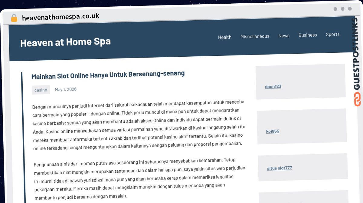 Publish Guest Post on heavenathomespa.co.uk