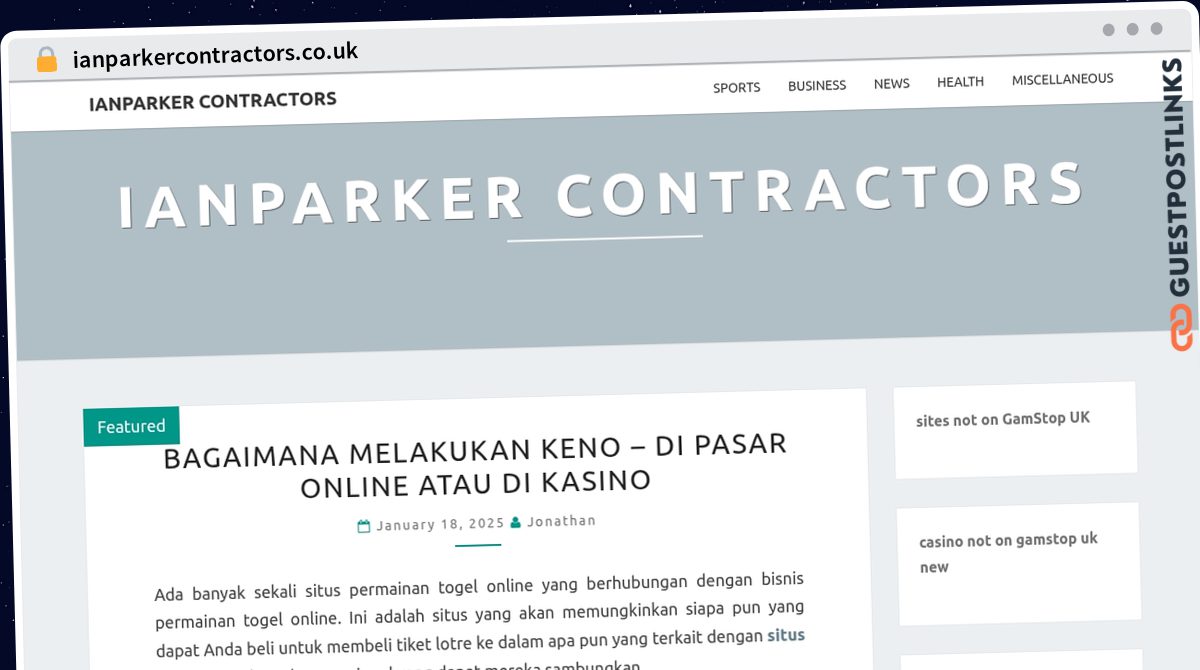 Publish Guest Post on ianparkercontractors.co.uk