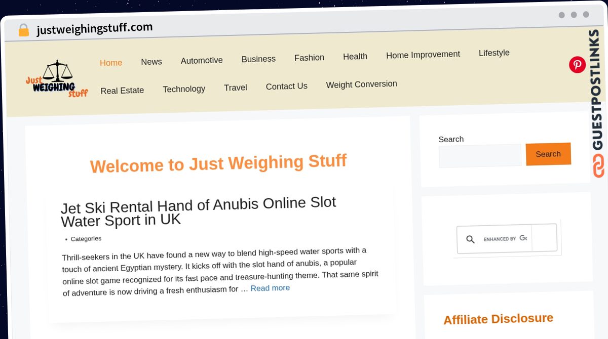 Publish Guest Post on justweighingstuff.com