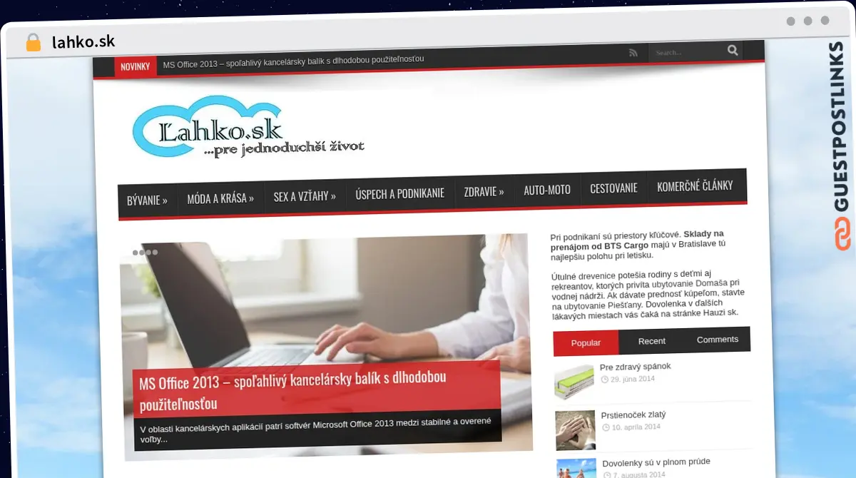 Publish Guest Post on lahko.sk