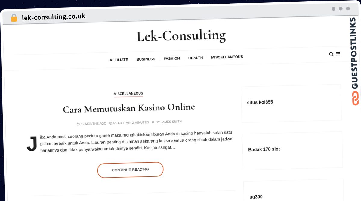 Publish Guest Post on lek-consulting.co.uk