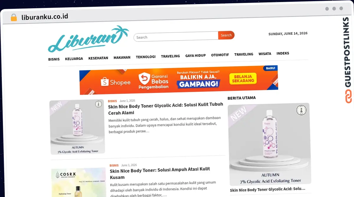 Publish Guest Post on liburanku.co.id