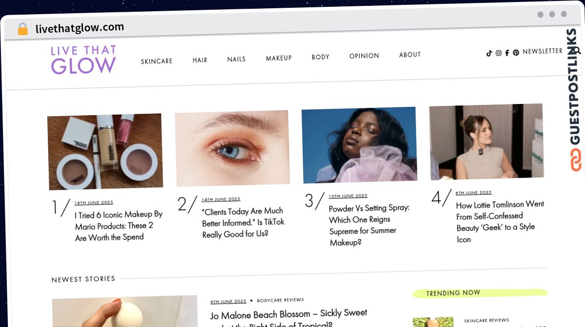 Publish Guest Post on livethatglow.com