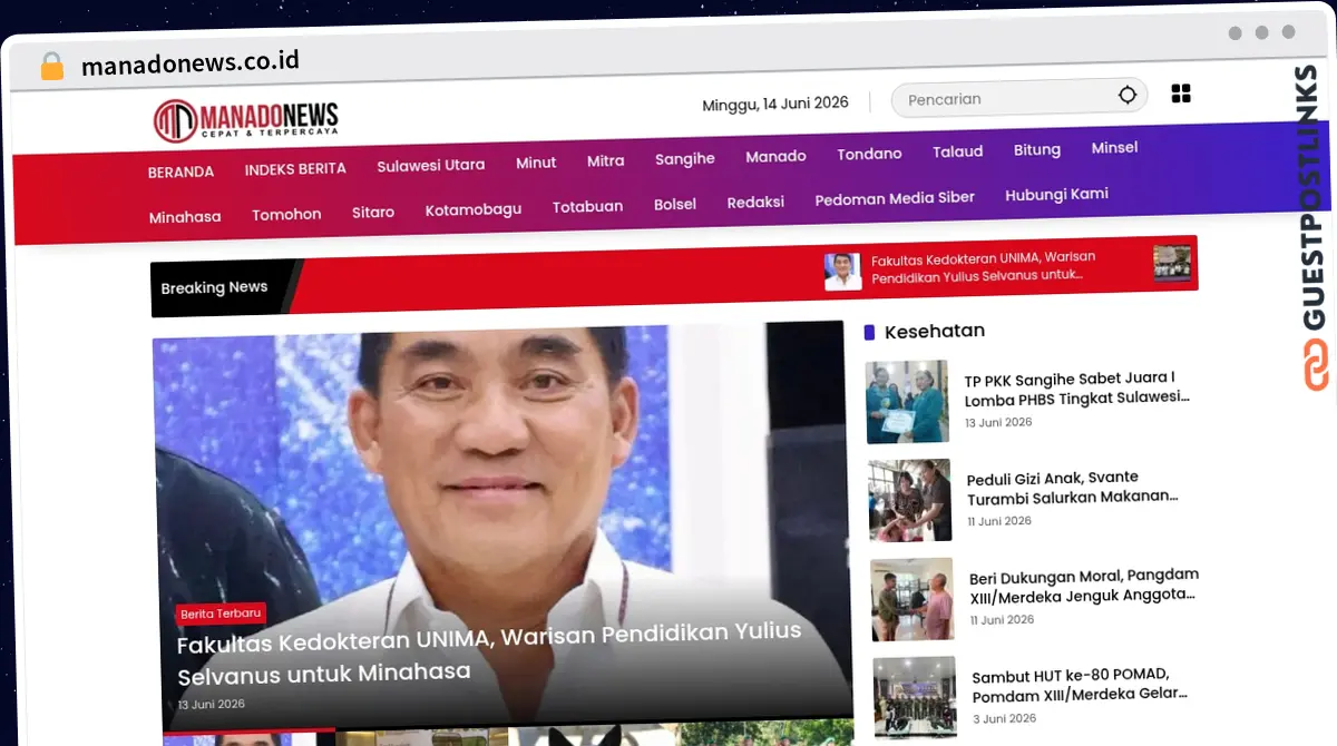 Publish Guest Post on manadonews.co.id