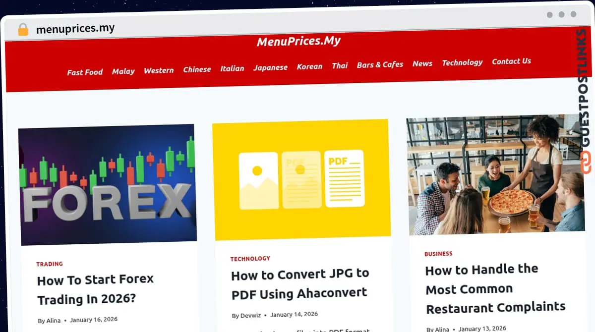 Publish Guest Post on menuprices.my