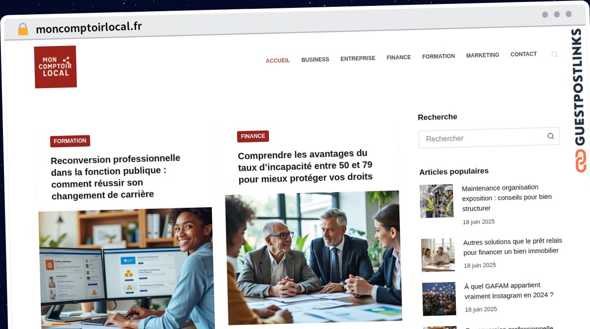 Publish Guest Post on moncomptoirlocal.fr