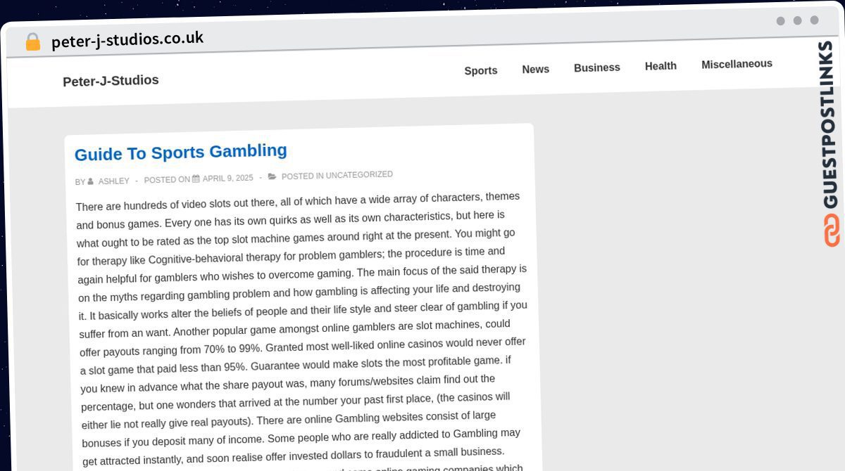 Publish Guest Post on peter-j-studios.co.uk