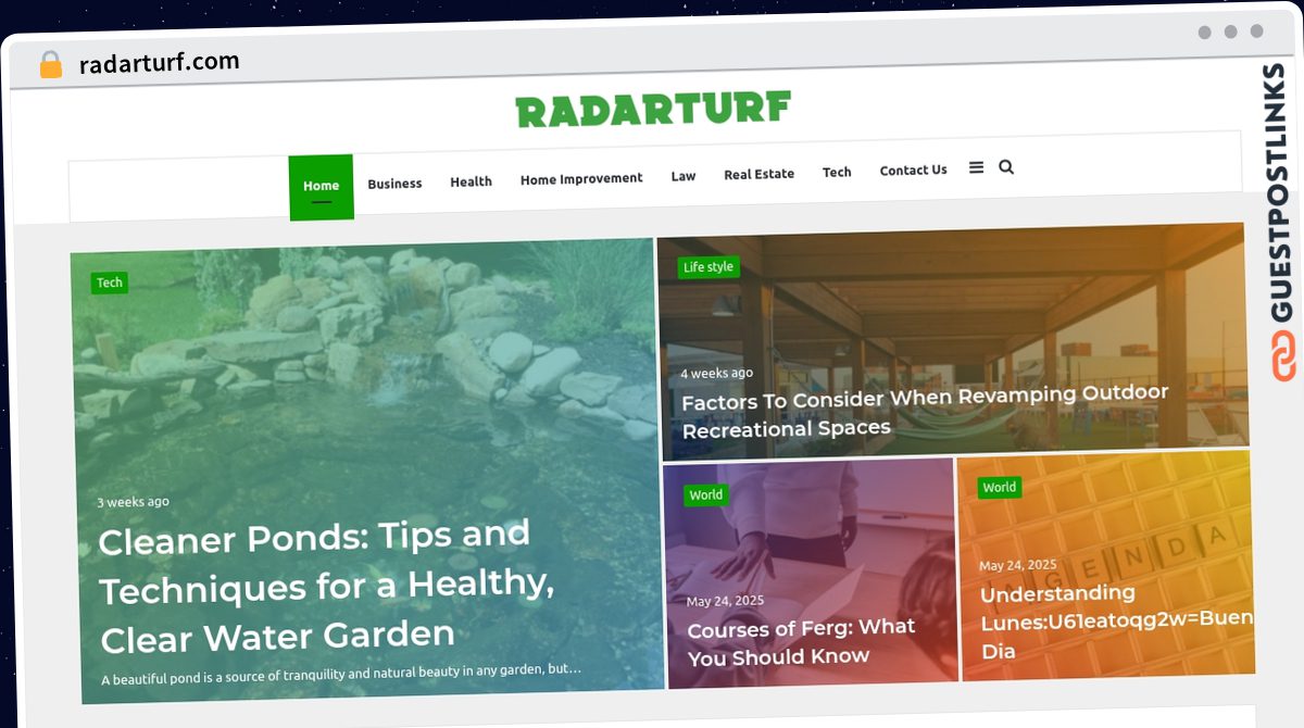 Publish Guest Post on radarturf.com