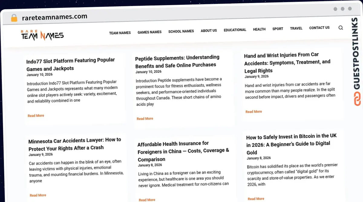 Publish Guest Post on rareteamnames.com