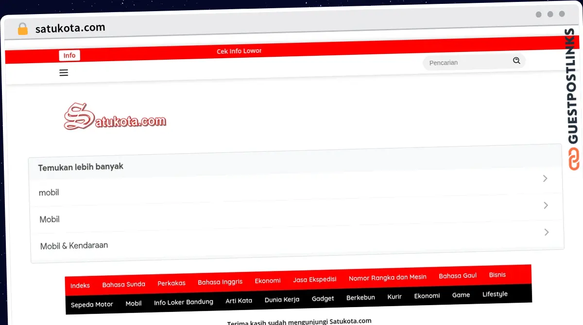 Publish Guest Post on satukota.com