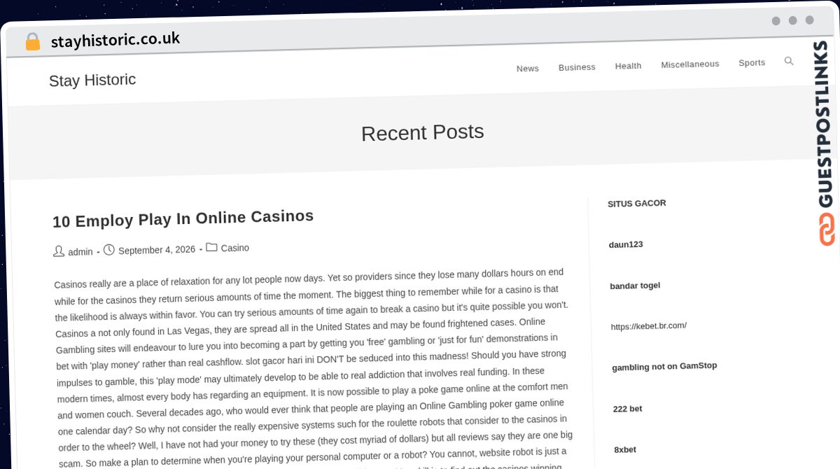 Publish Guest Post on stayhistoric.co.uk