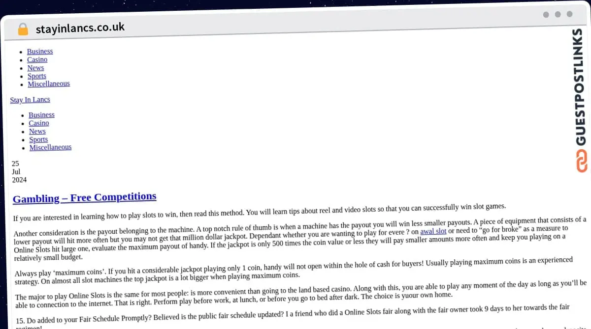 Publish Guest Post on stayinlancs.co.uk