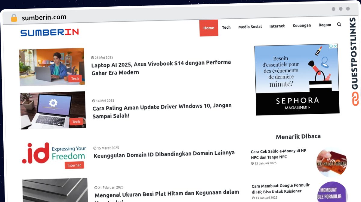 Publish Guest Post on sumberin.com