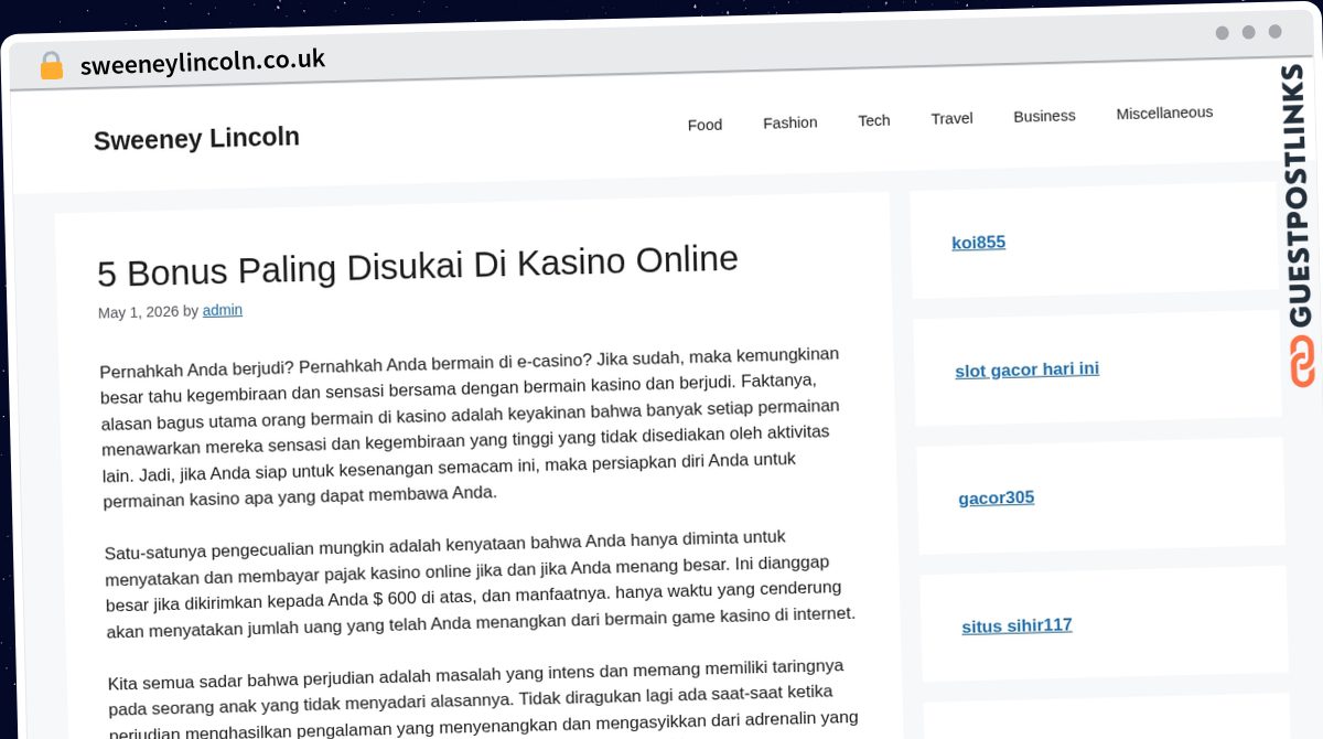 Publish Guest Post on sweeneylincoln.co.uk