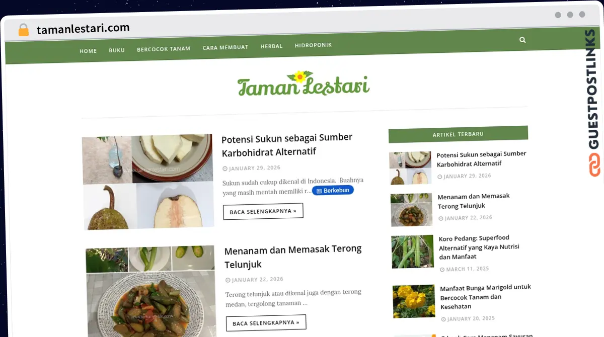 Publish Guest Post on tamanlestari.com