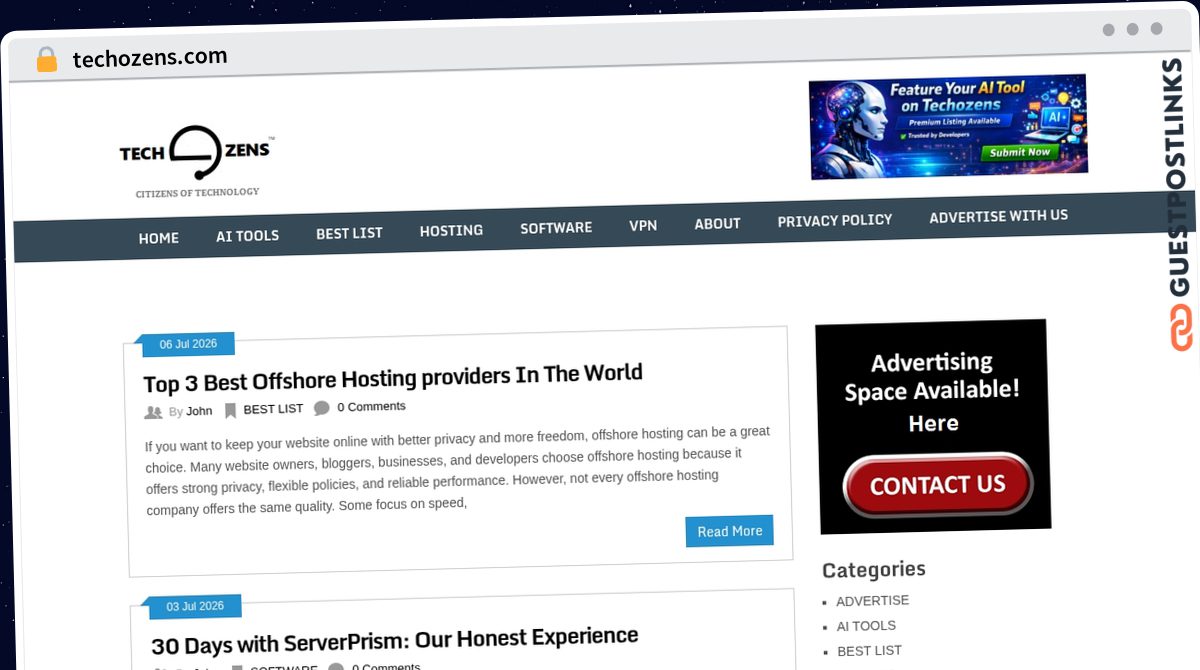 Publish Guest Post on techozens.com