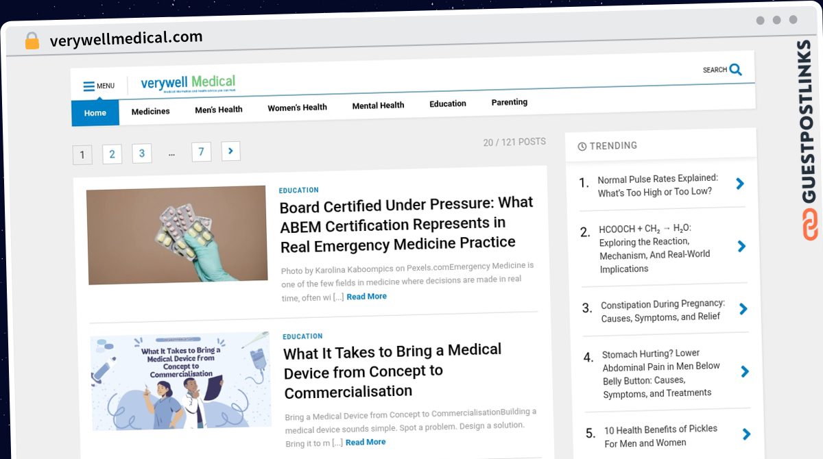 Publish Guest Post on verywellmedical.com