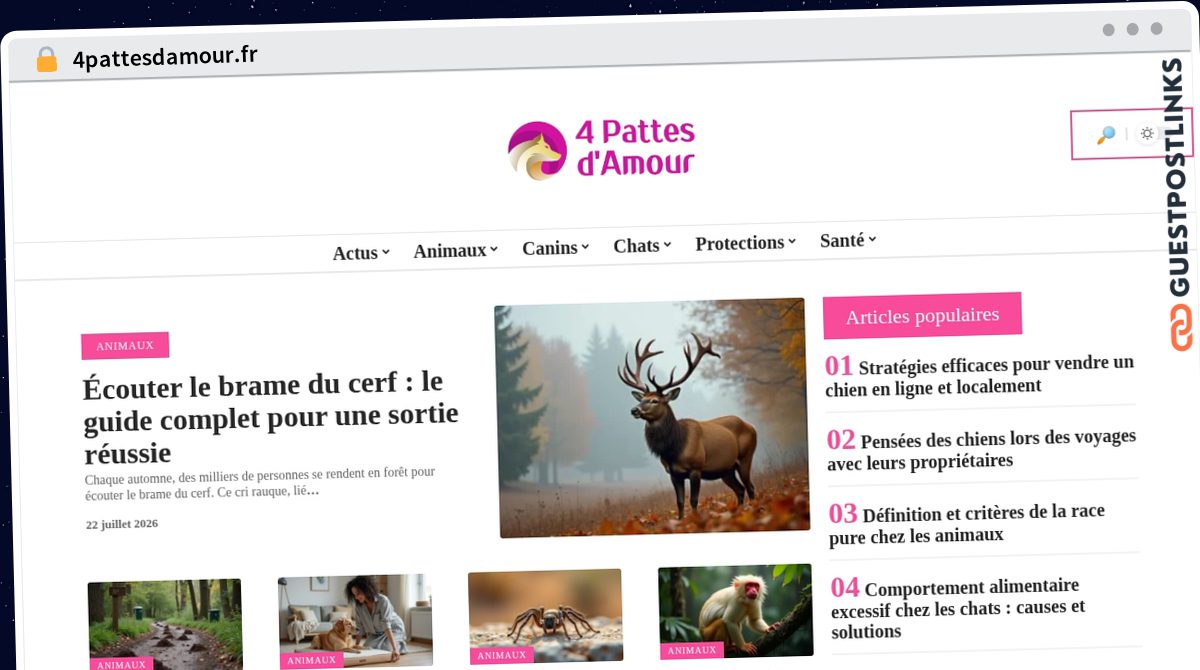 Publish Guest Post on 4pattesdamour.fr