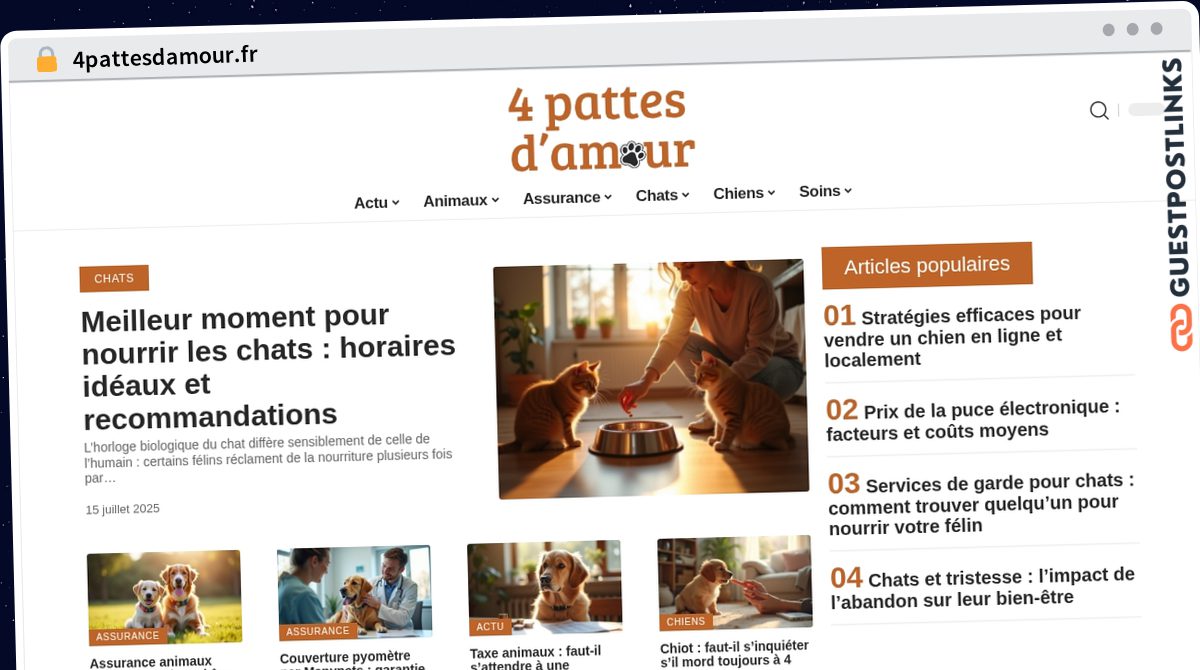 Publish Guest Post on 4pattesdamour.fr
