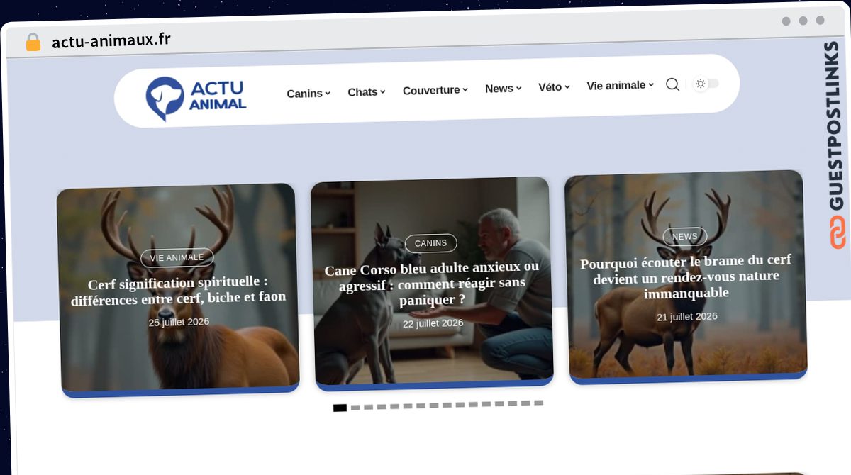 Publish Guest Post on actu-animaux.fr