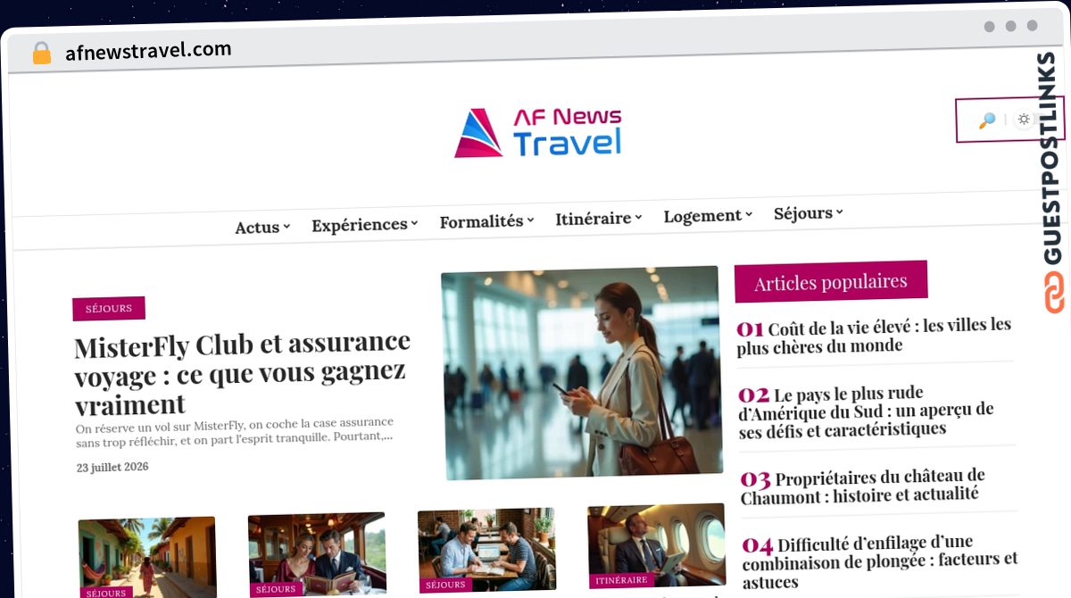 Publish Guest Post on afnewstravel.com