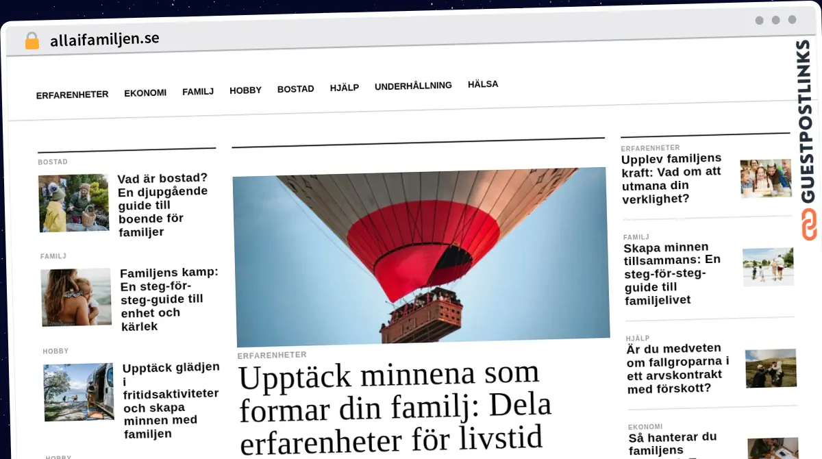 Publish Guest Post on allaifamiljen.se