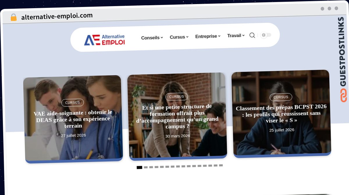 Publish Guest Post on alternative-emploi.com