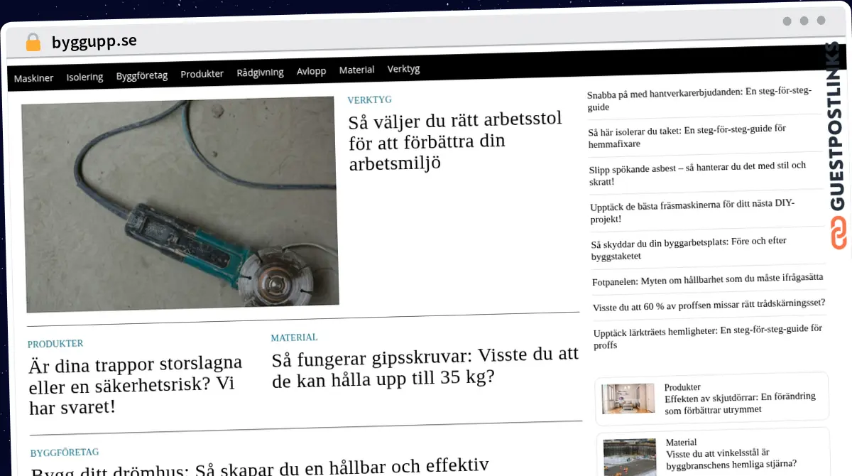 Publish Guest Post on byggupp.se